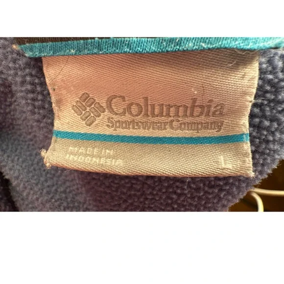 Columbia Womans L Sapphire Trail Jacket Full Zip Hoodie Hiking Sweatshirt Blue - Picture 6 of 7